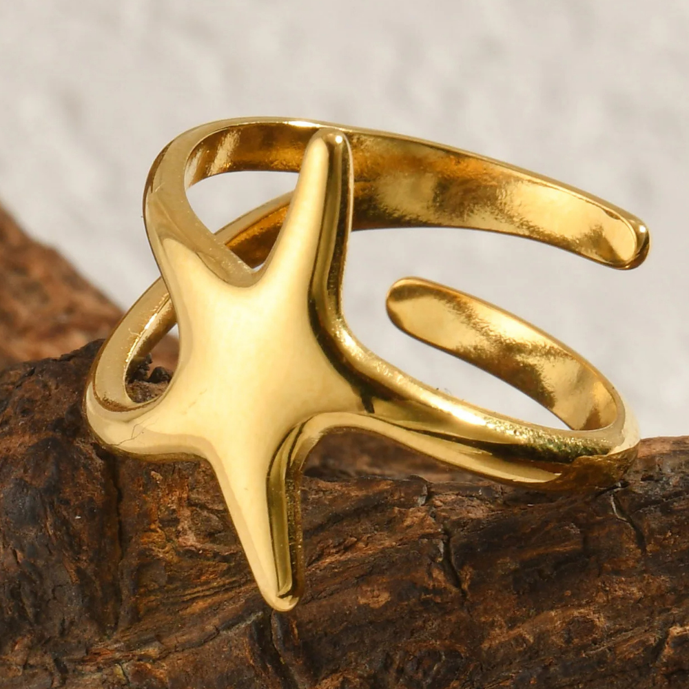 Bague Étoile de Mer Design pas cher