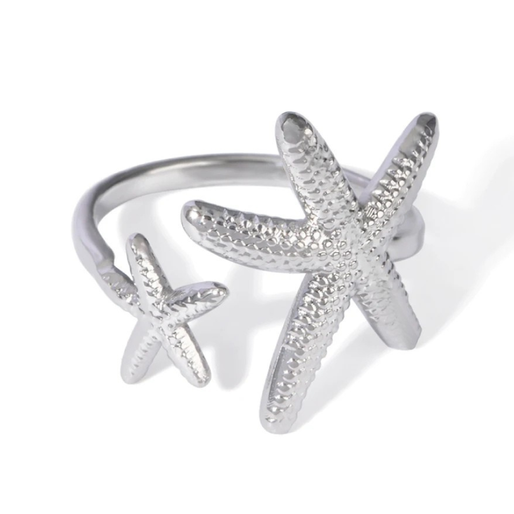 Bague Double Étoile de Mer pas cher