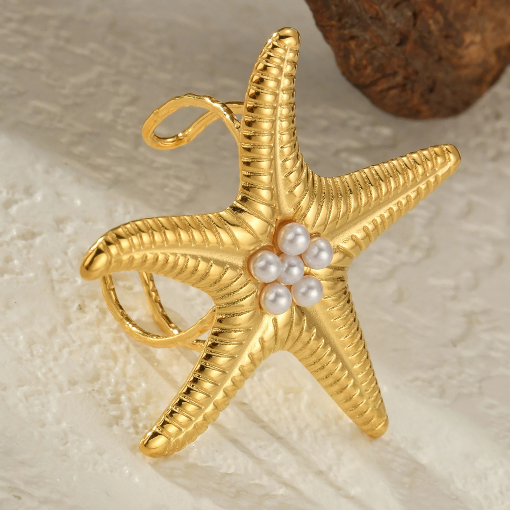 Bague Étoile de Mer Perle Nacre pas cher
