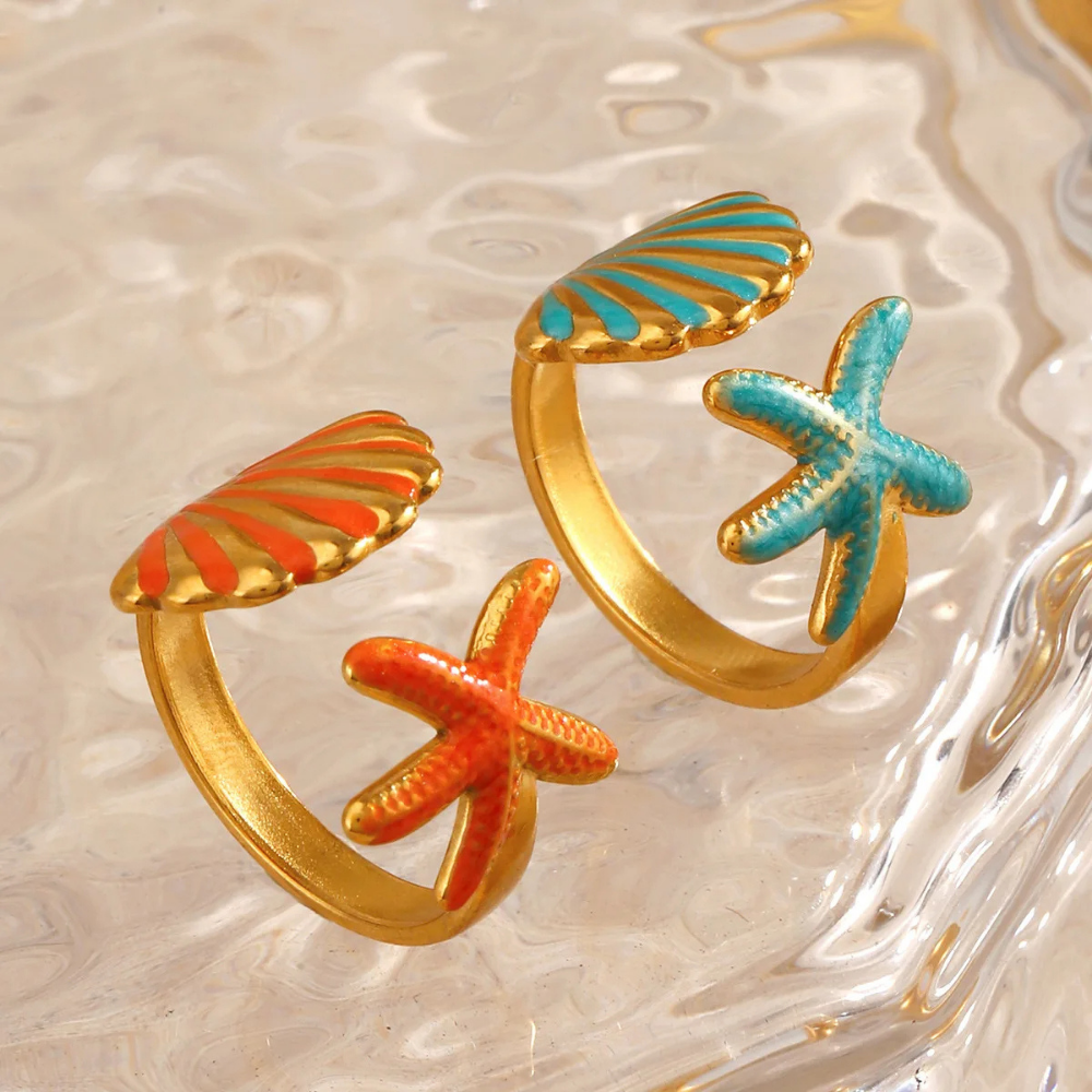 Bague Étoile de Mer Couleur pas cher