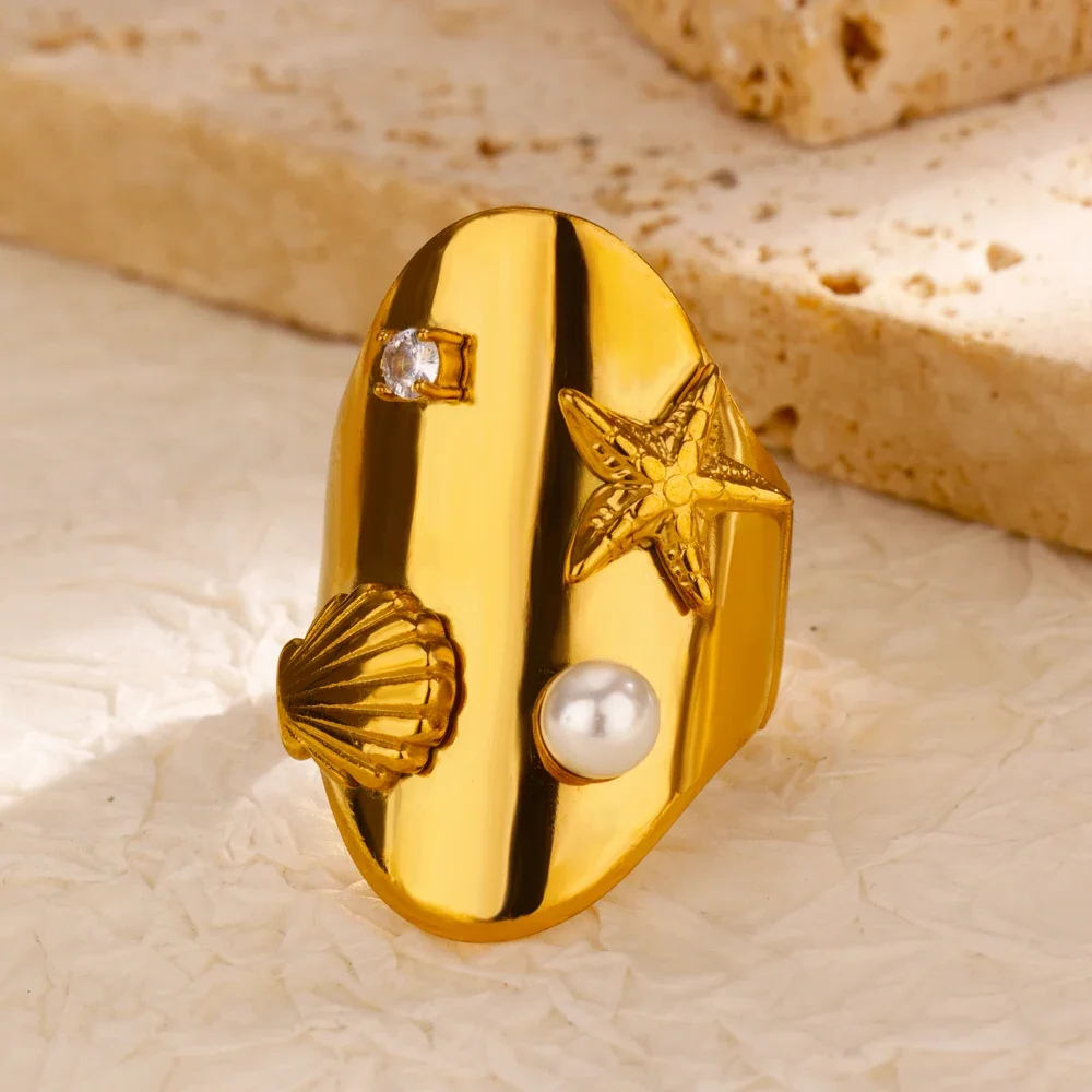 Bague Ovale Étoile de Mer pas cher