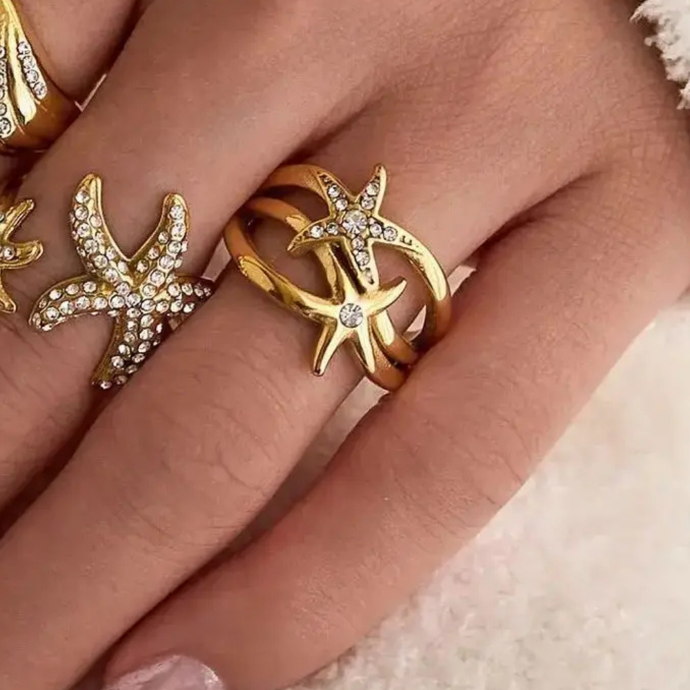 Bague Double Rang Étoile de Mer