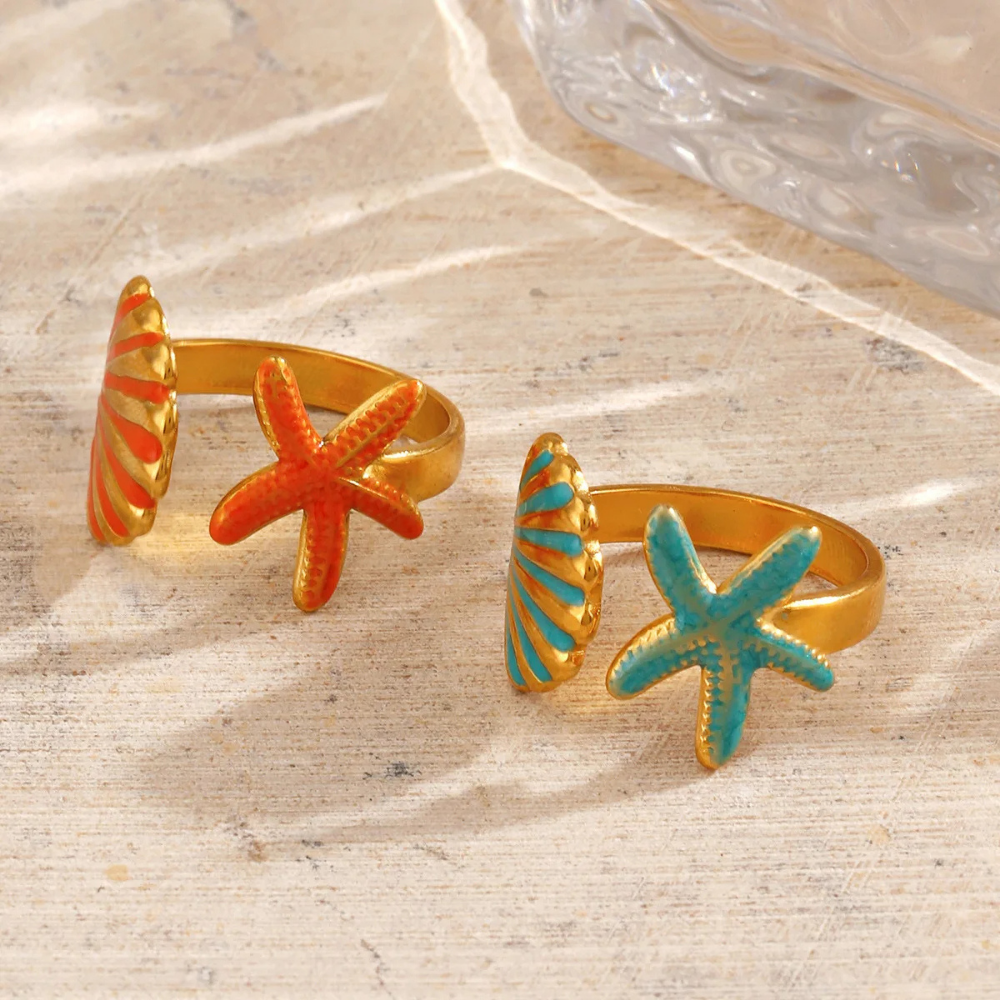 Bague Étoile de Mer Couleur pas cher