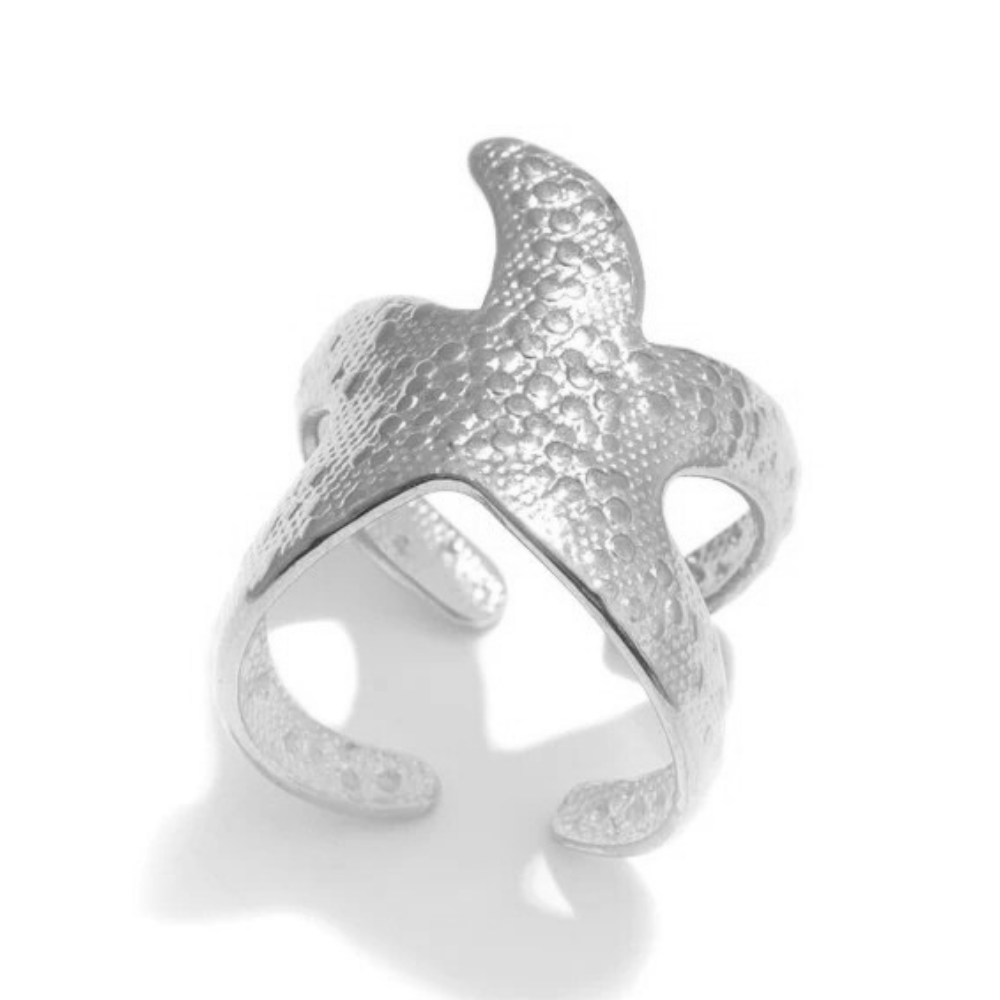 Bague Étoile de Mer Martelée pas cher