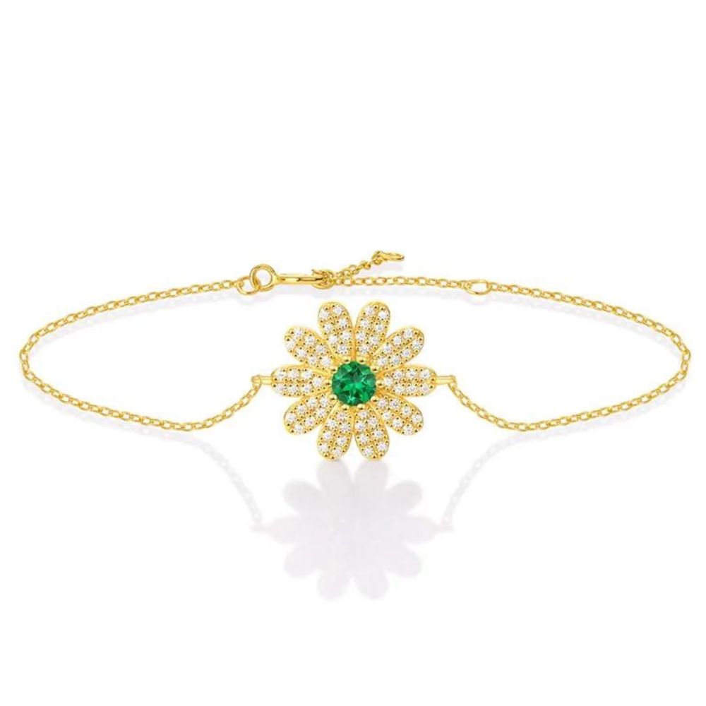 Bracelet Fleur diamant vert