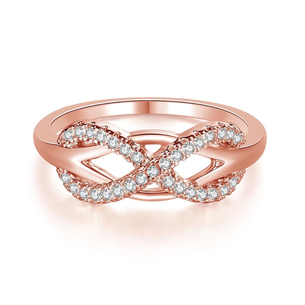 bague infini diamant or rose