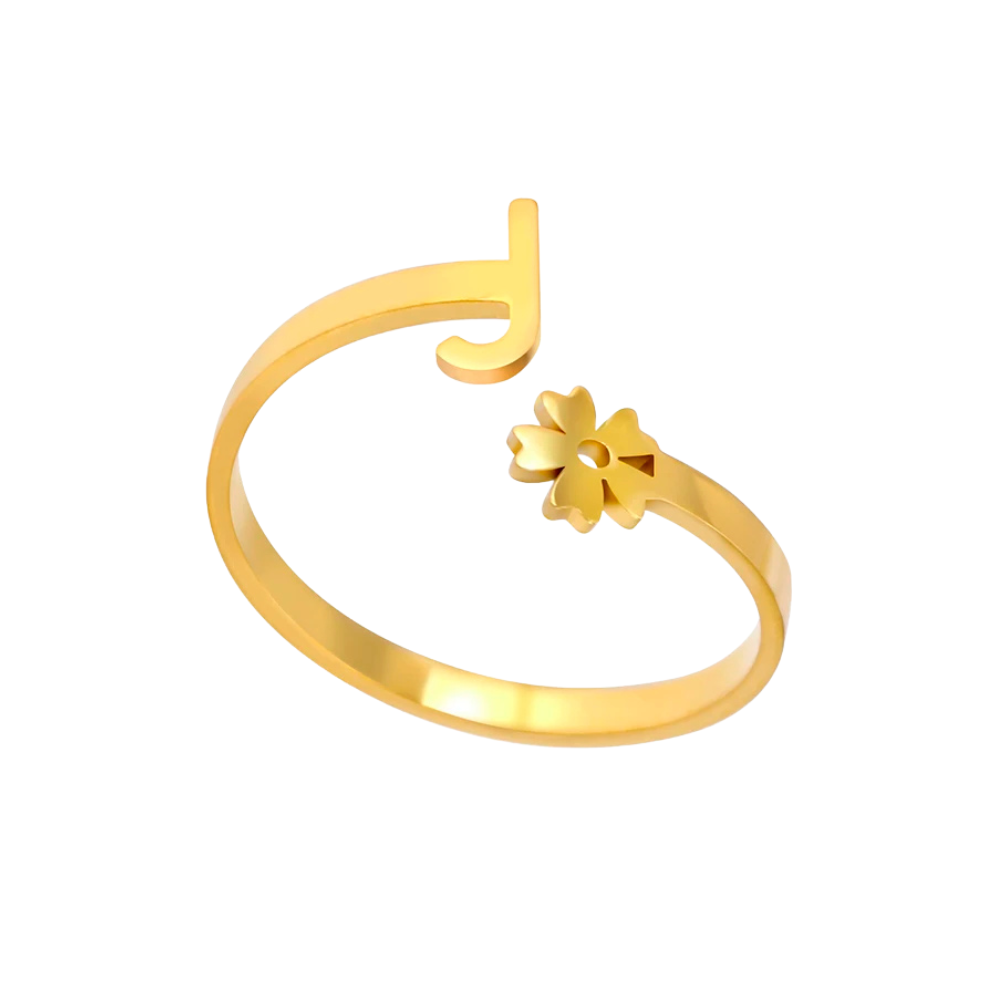 Bague Initiale J Fleur