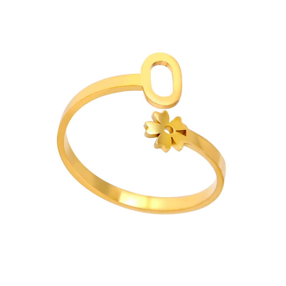 Bague Initiale O Fleur