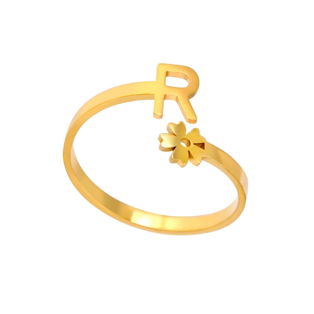 Bague Initiale R Fleur