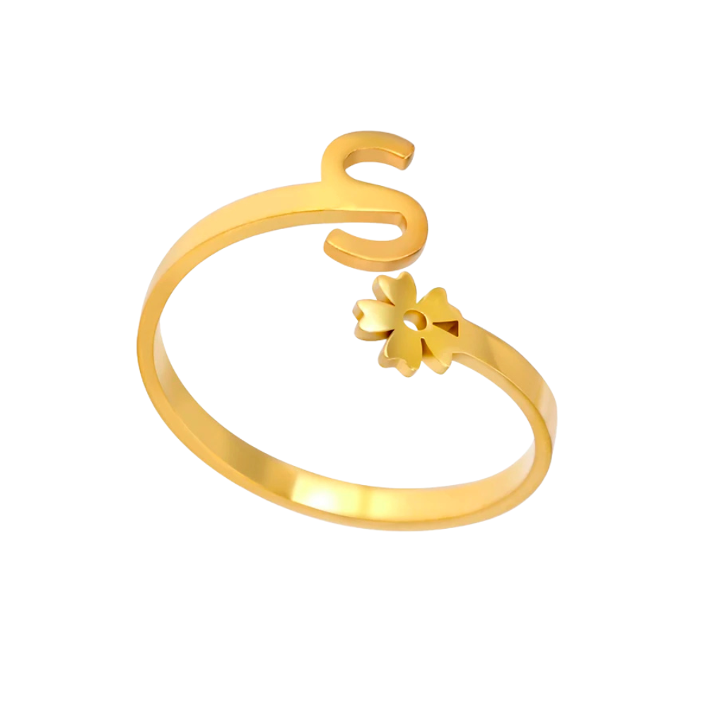 Bague Initiale S Fleur