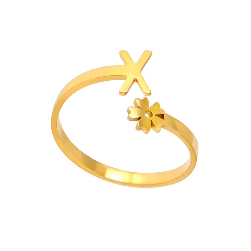 Bague Initiale X Fleur