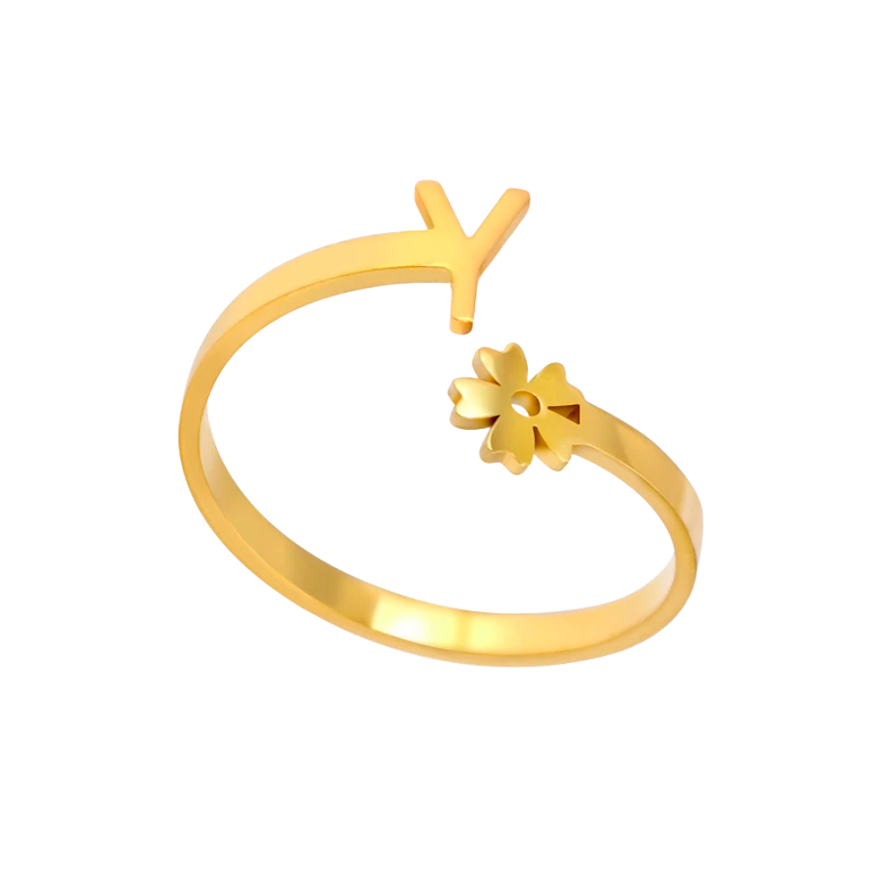 Bague Initiale Y Fleur