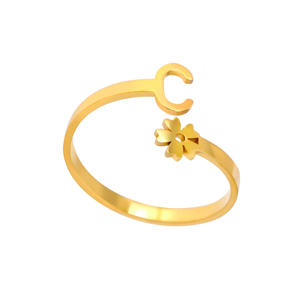 Bague Initiale C Fleur