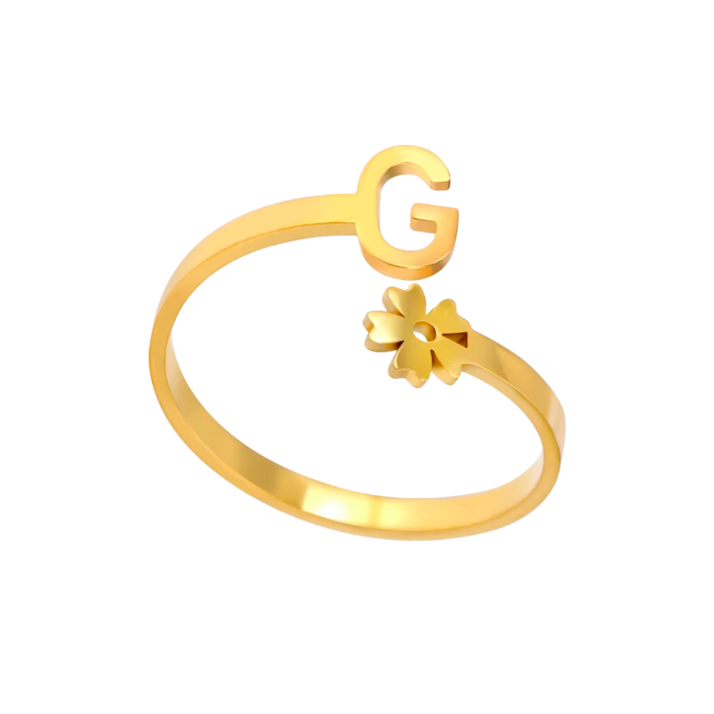 Bague Initiale G Fleur