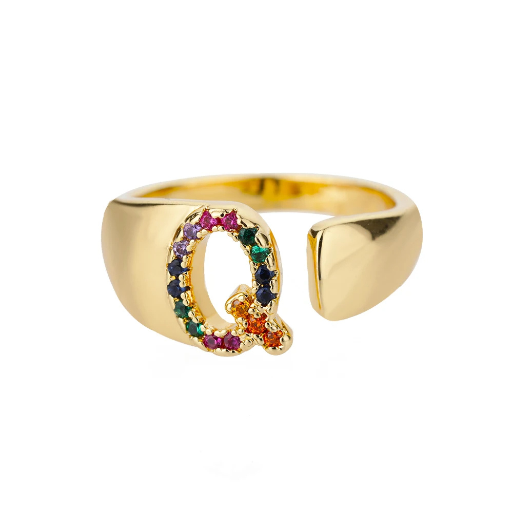 Bague Initiale Q Couleur