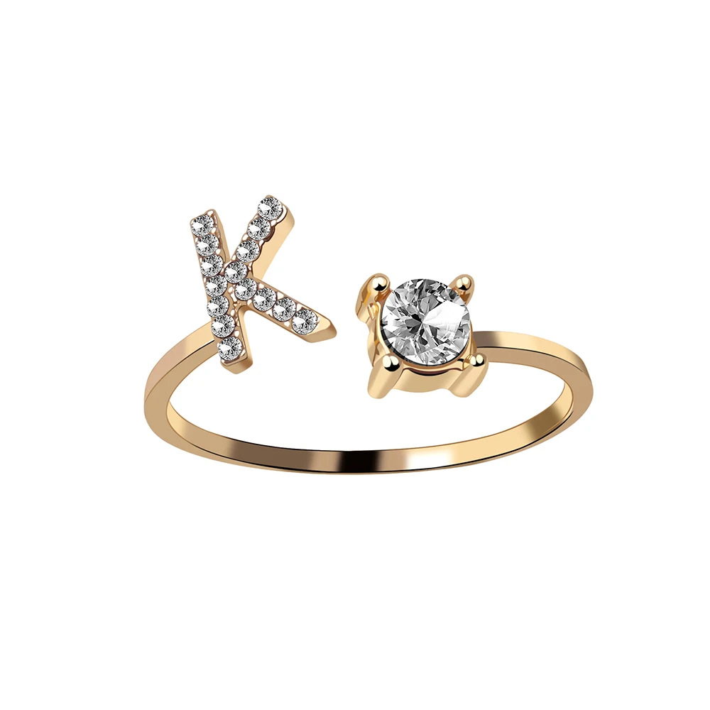 Bague Initiale K Strass