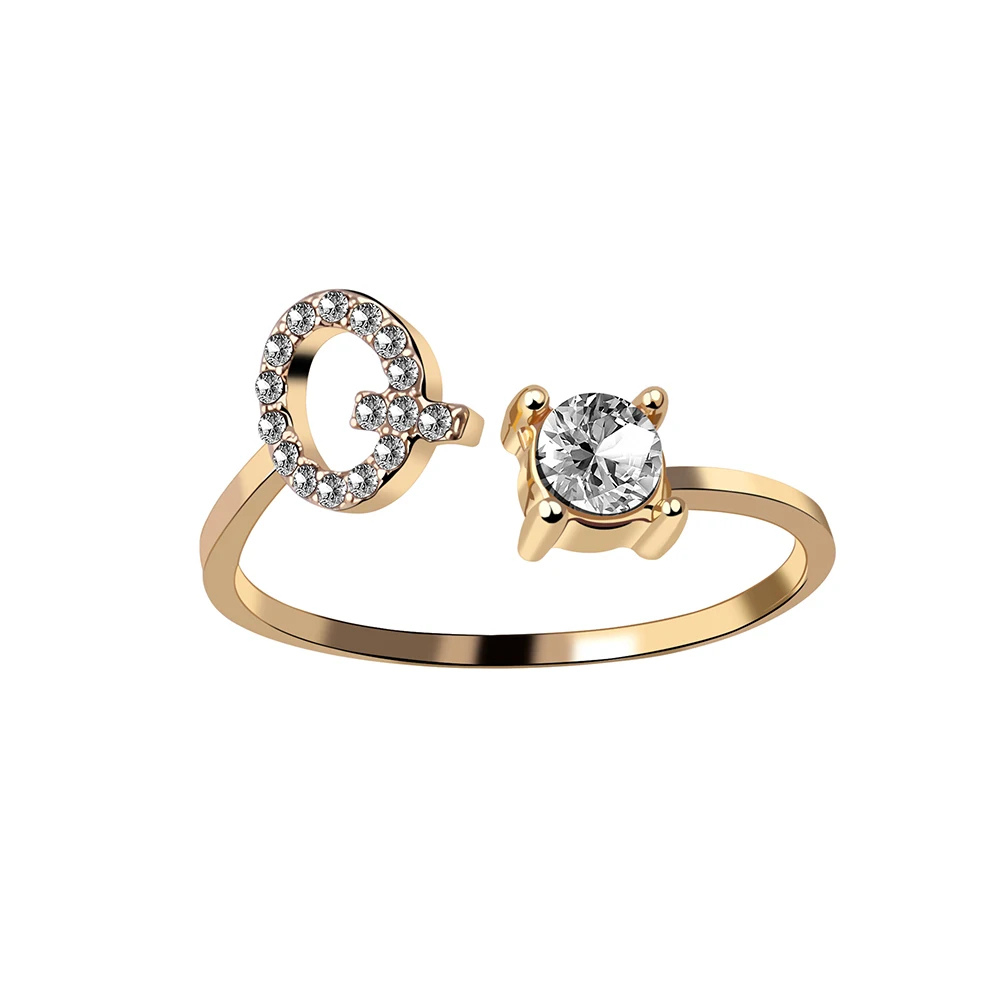 Bague Initiale Q Strass