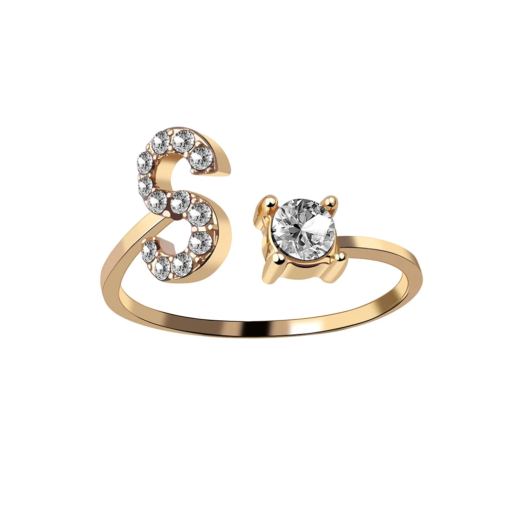 Bague Initiale S Strass