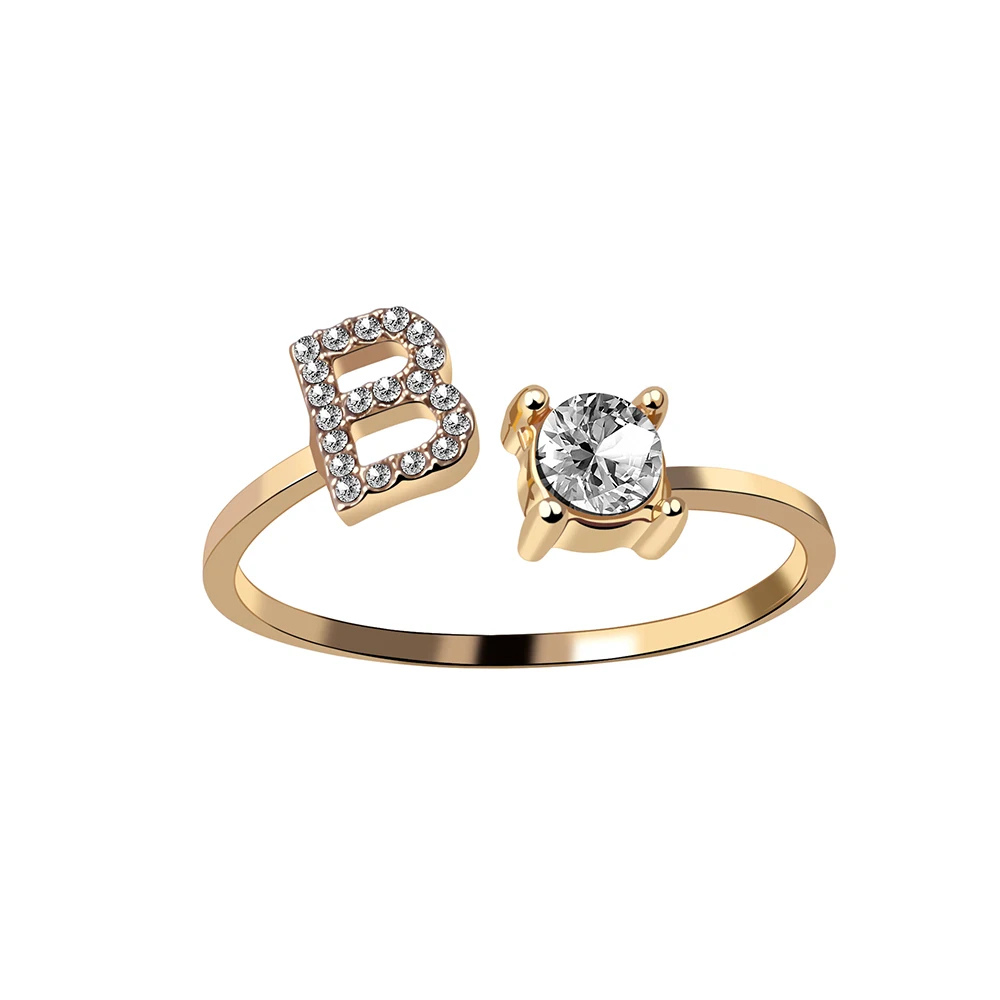 Bague Initiale B Strass