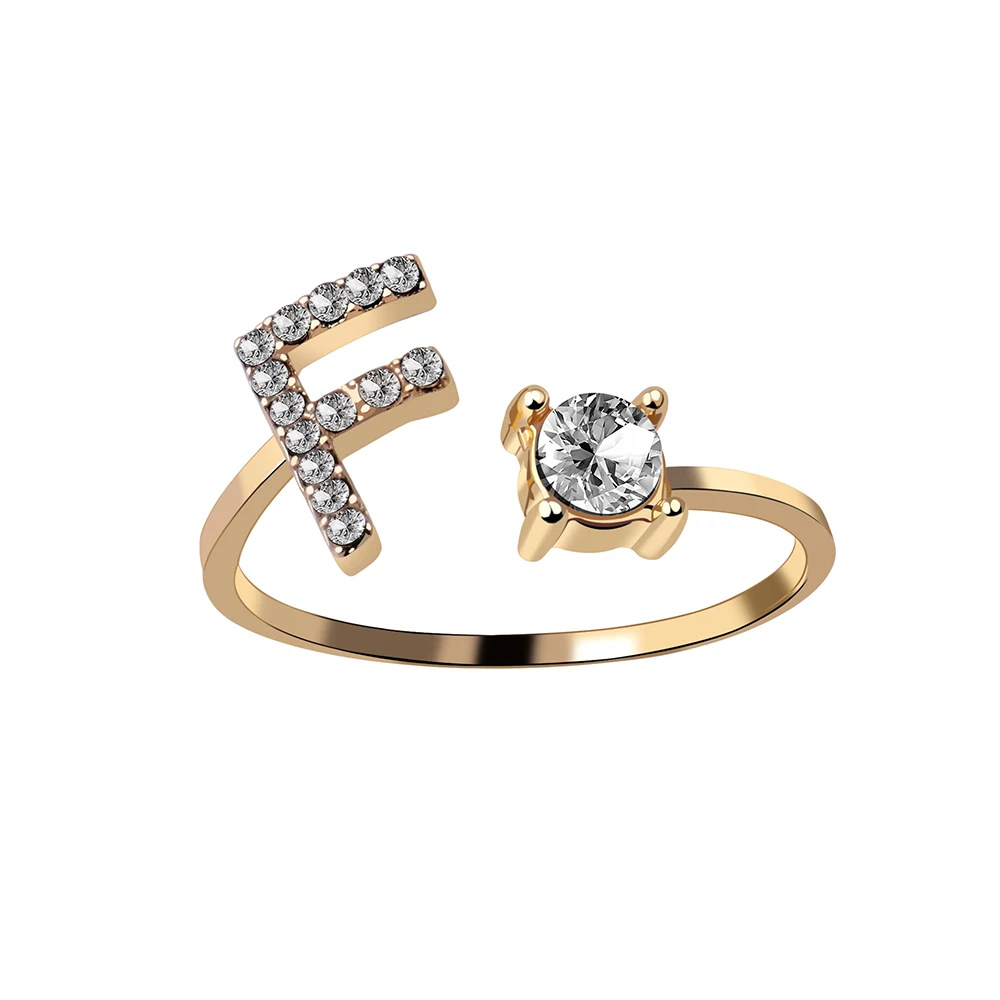 Bague Initiale F Strass