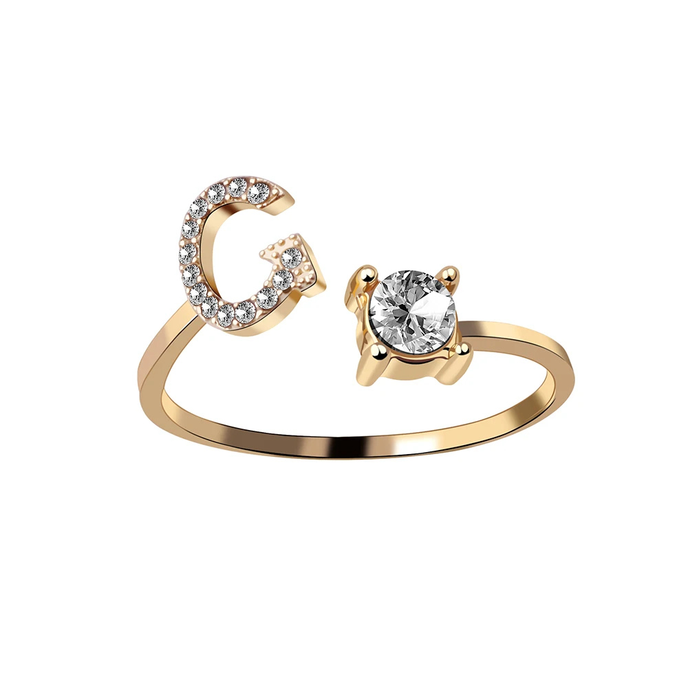 Bague Initiale G Strass