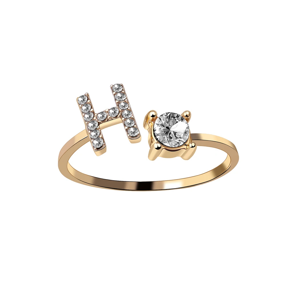 Bague Initiale H Strass