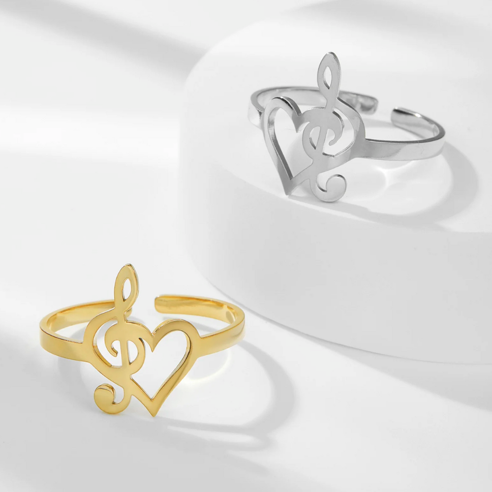 Bague Love Musique Acier