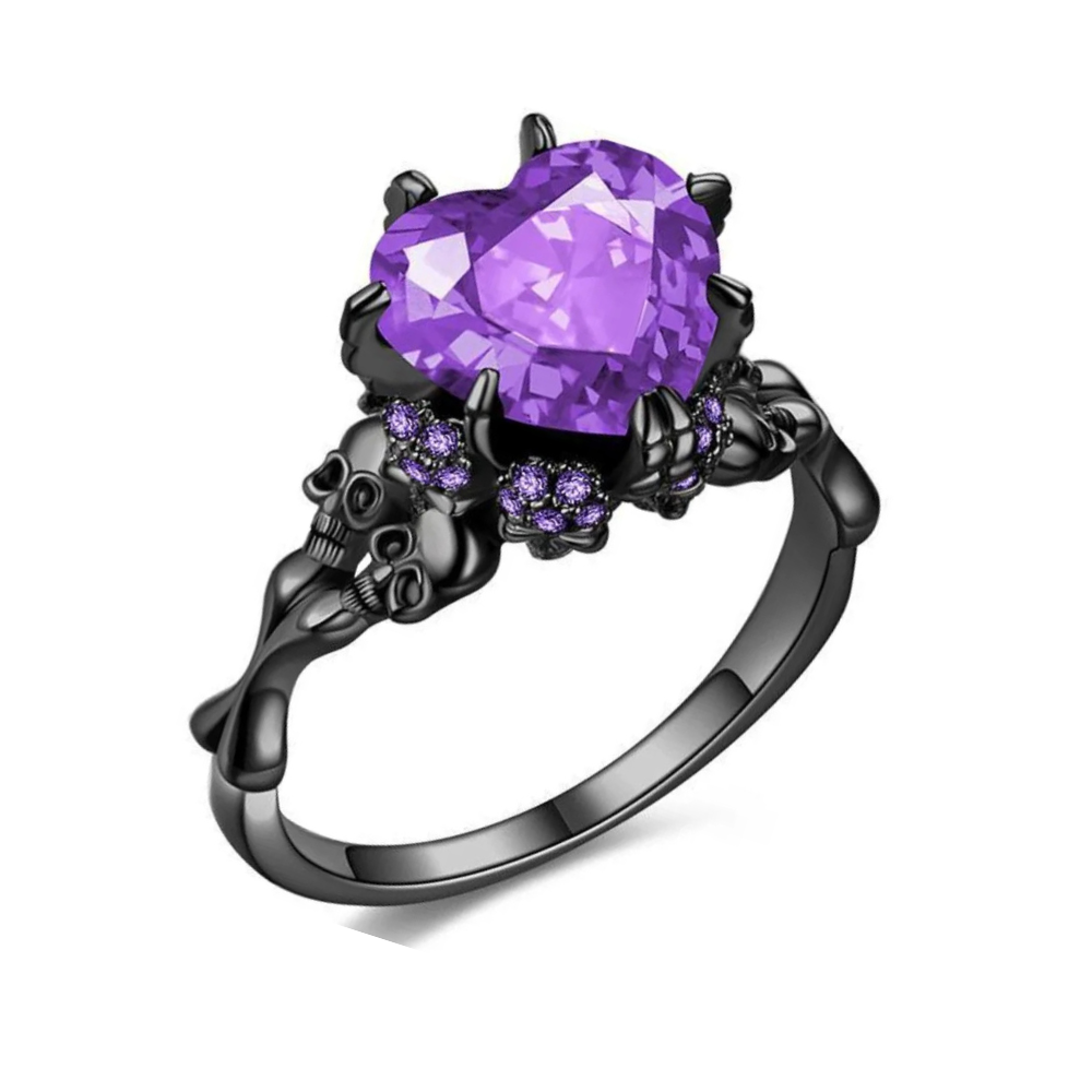 Bague Noire Gothique violette
