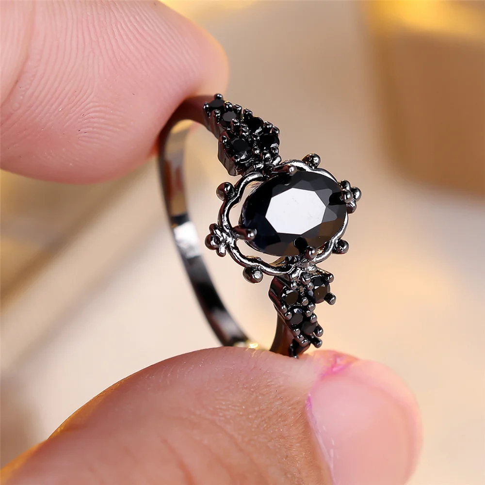 Bague Noire et Diamant femme