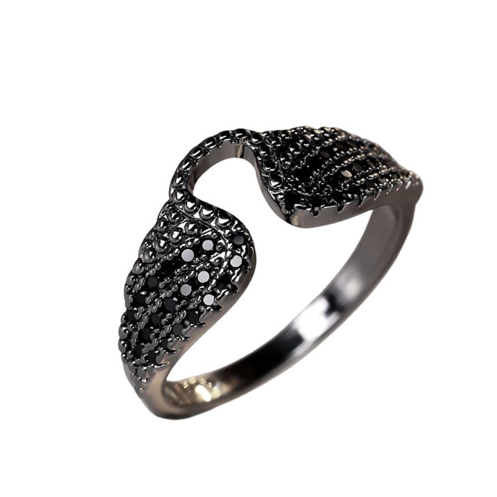 Bague Noire Strass