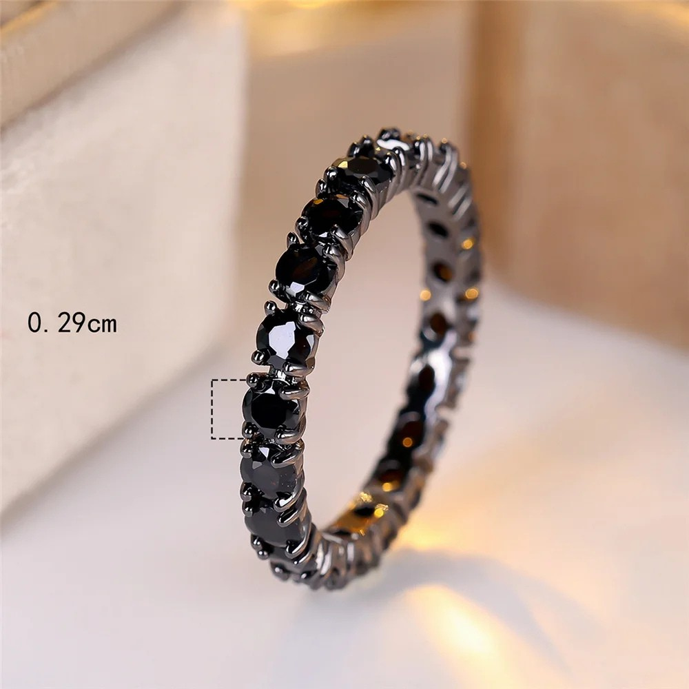 Bague Noire Fine taille