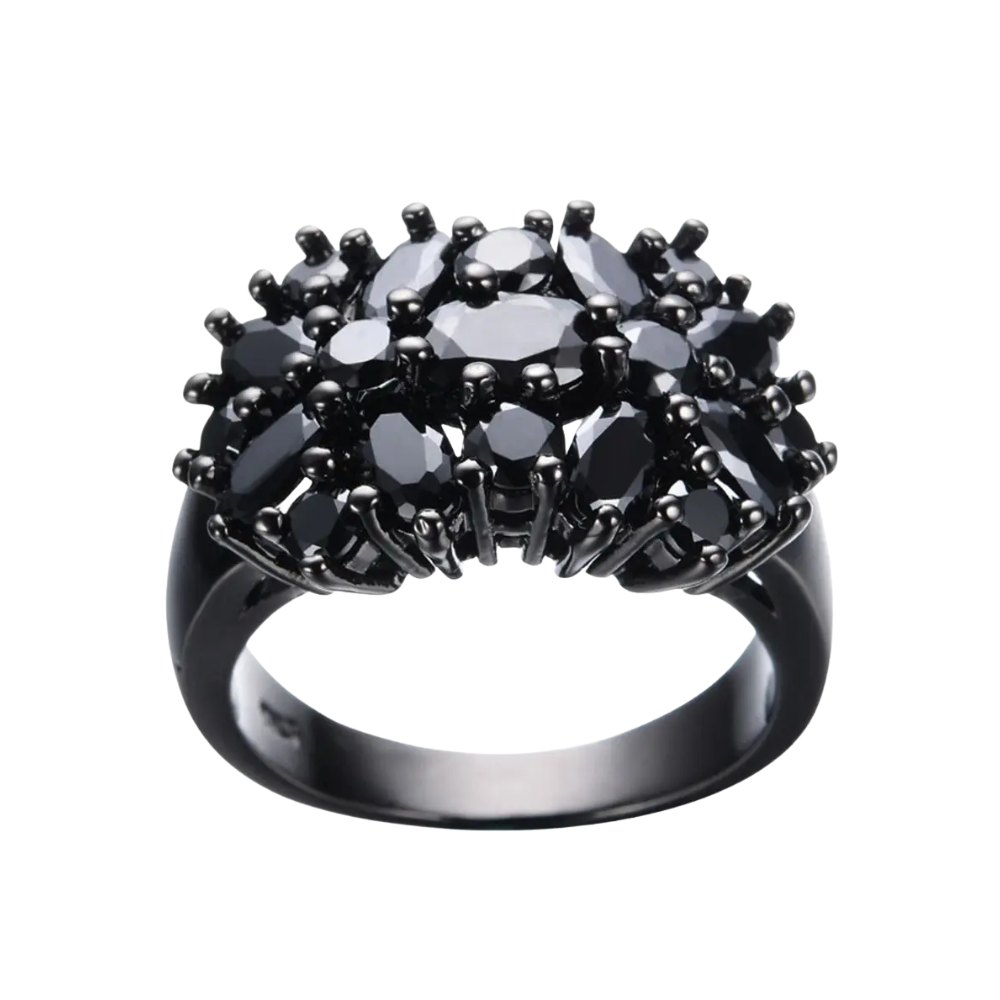 Bague Quartz Noire anneau
