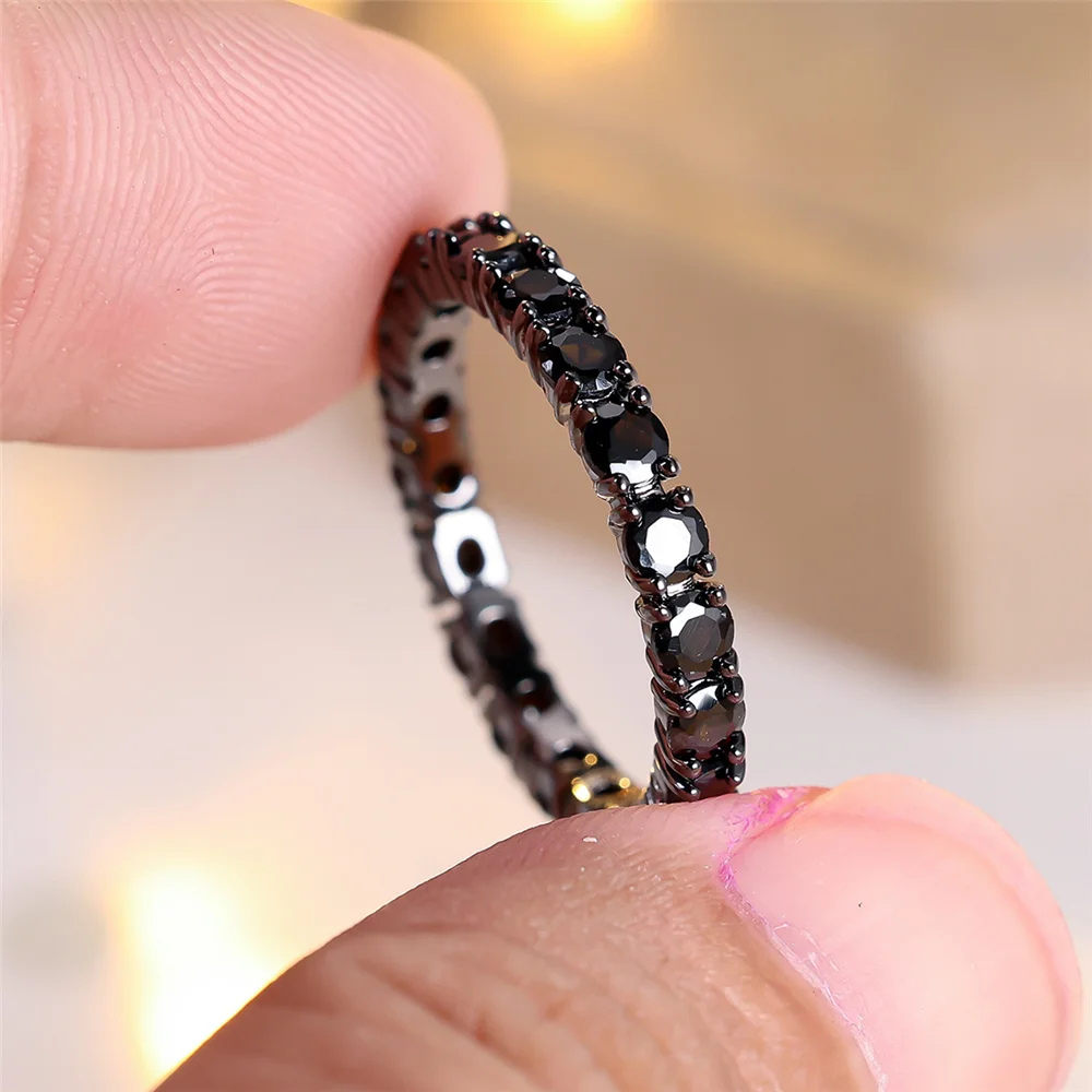 Bague Noire Fine diamants noirs