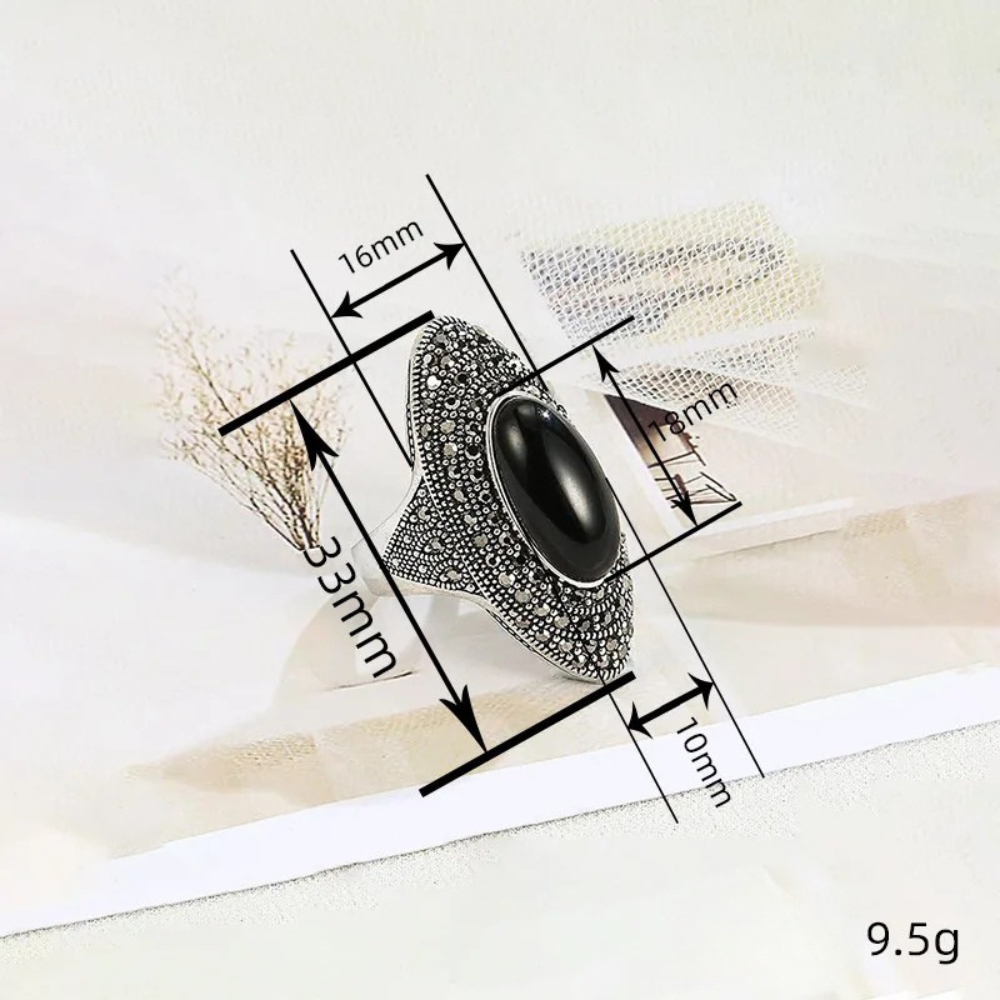 Bague Noire Ovale