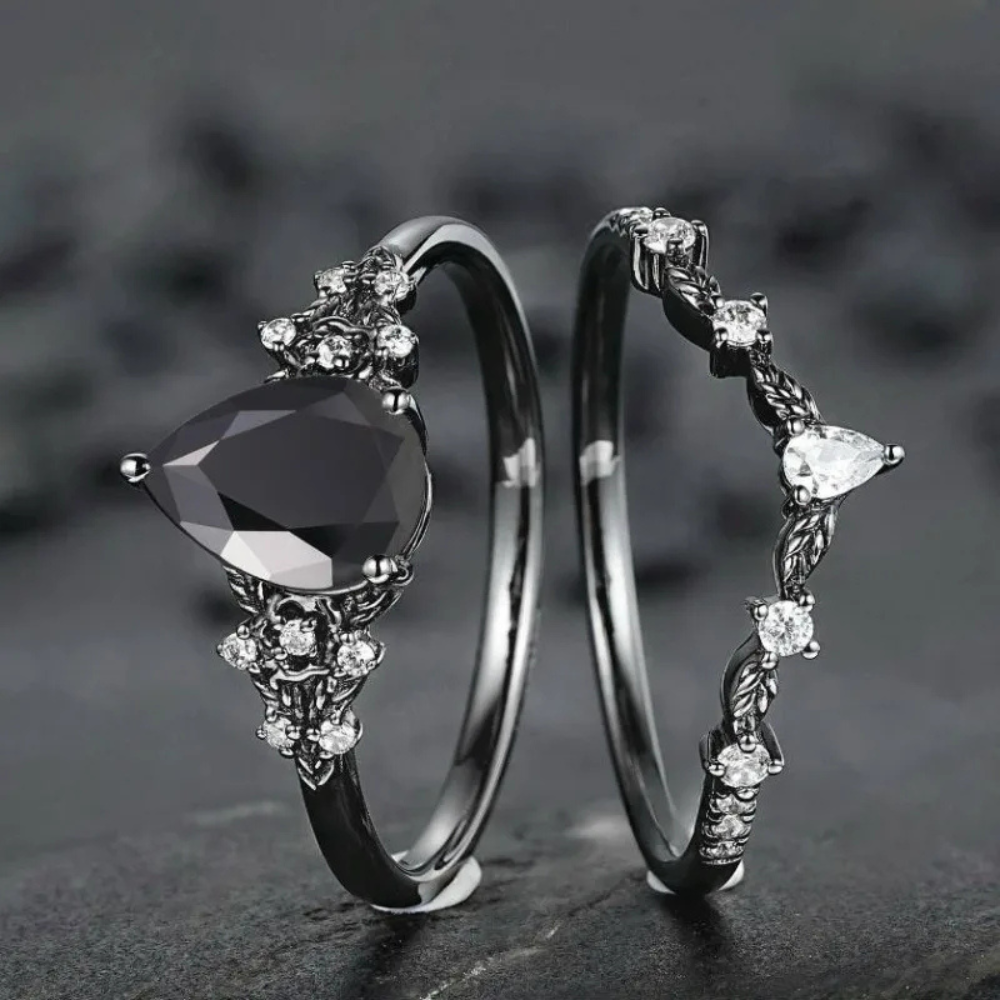 Bague Noire Brillante femme