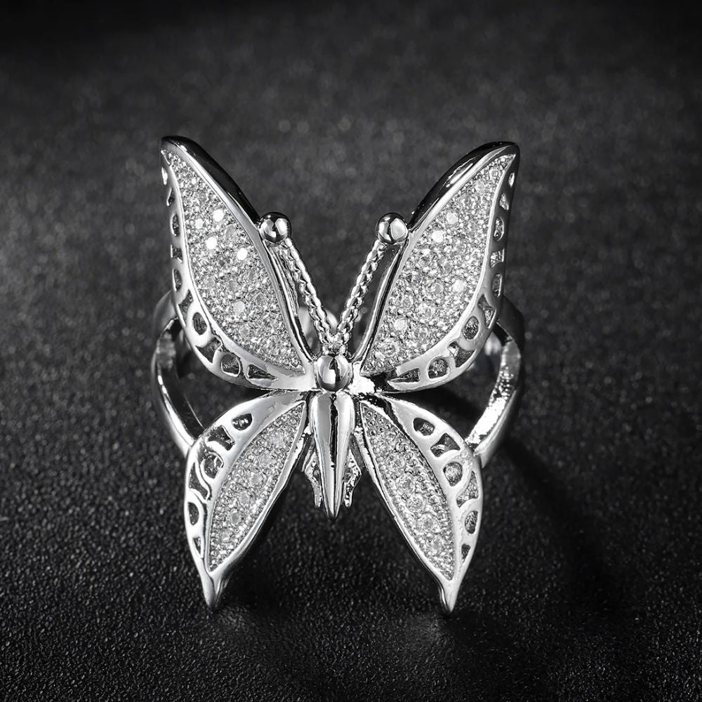 Bague Papillon Argent Vintage