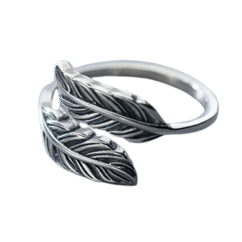 Bague Plume Ajourée Argent