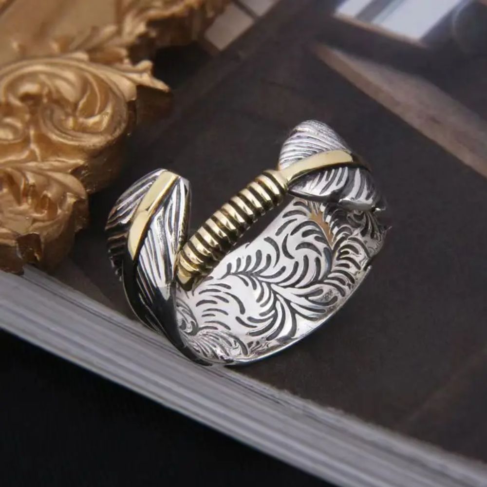 Bague Plume Argent homme