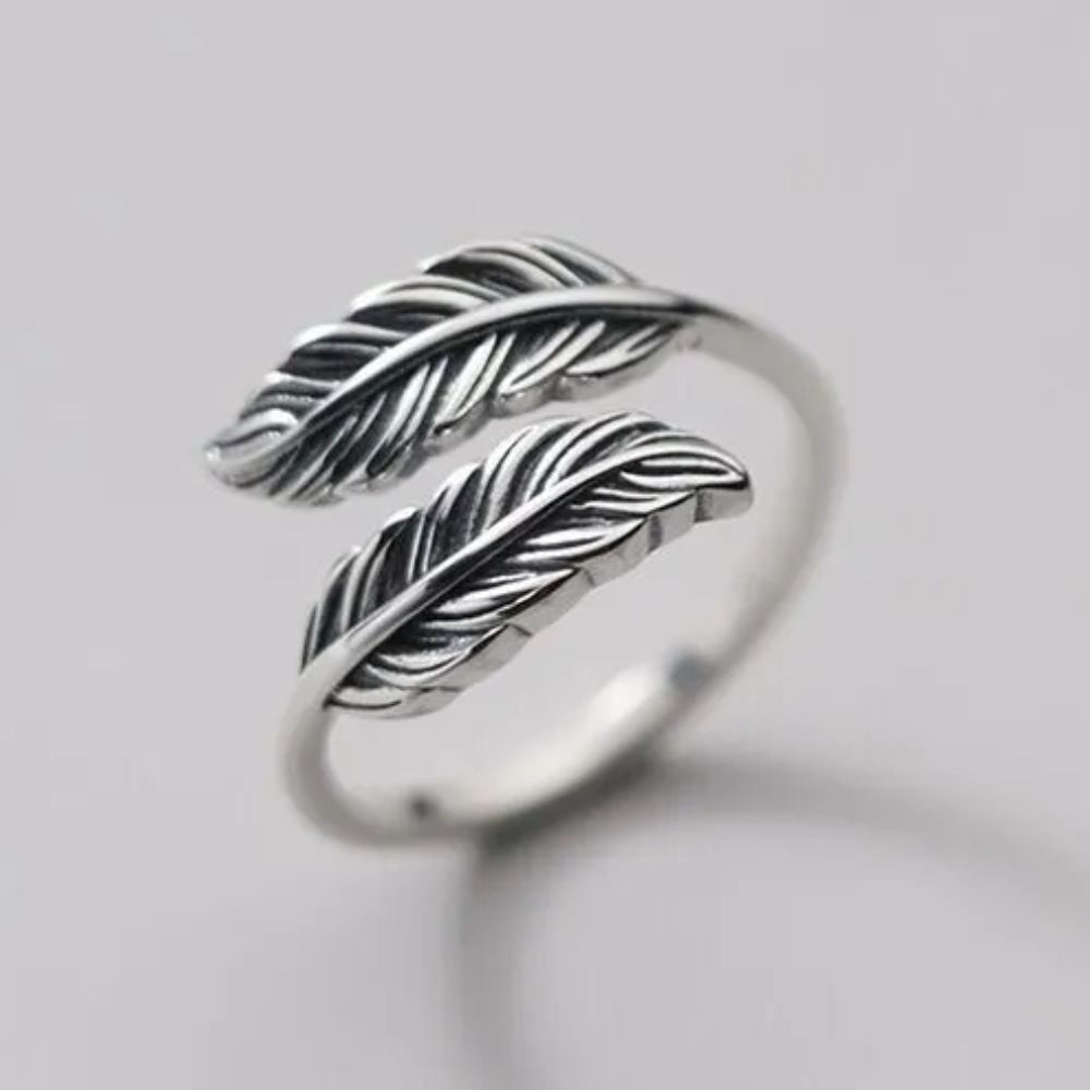 Bague Plume Ajourée Argent