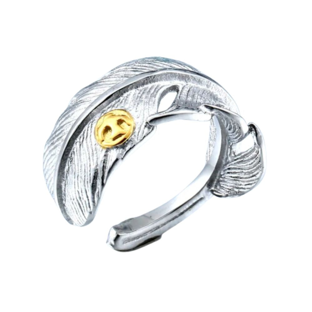 Bague Plume argent or