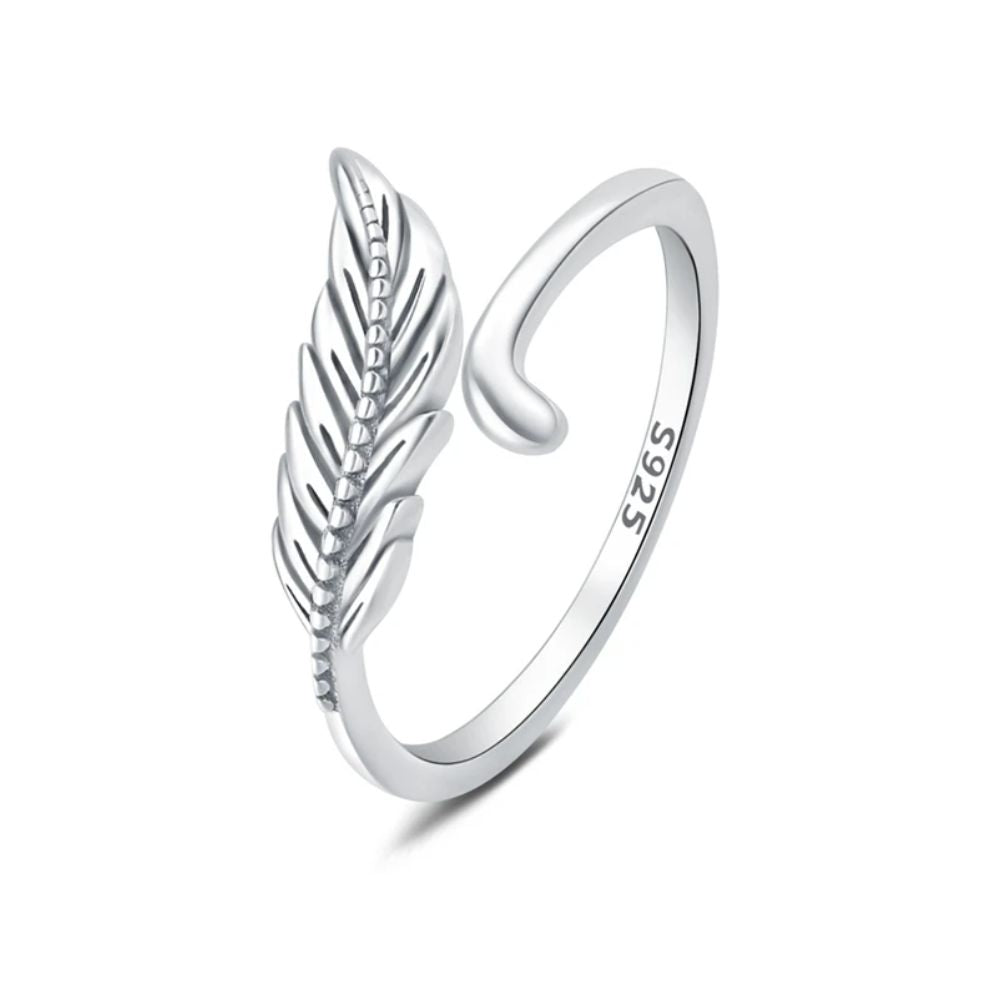 Bague Argent Forme Plume