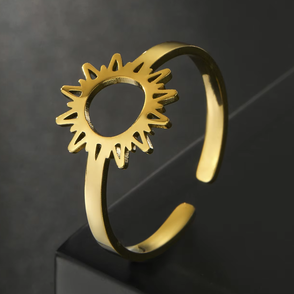 Bague Soleil Ajustable Or