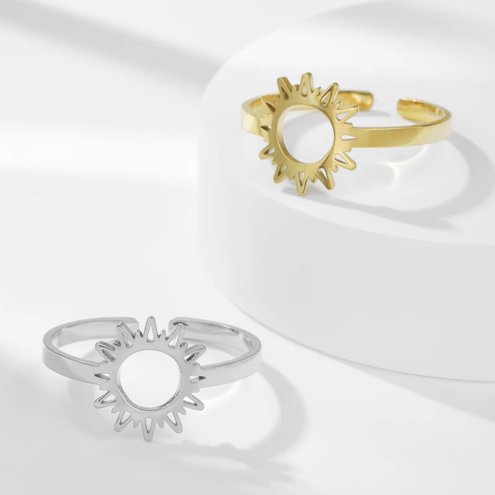 Bague Soleil Ajustable Acier