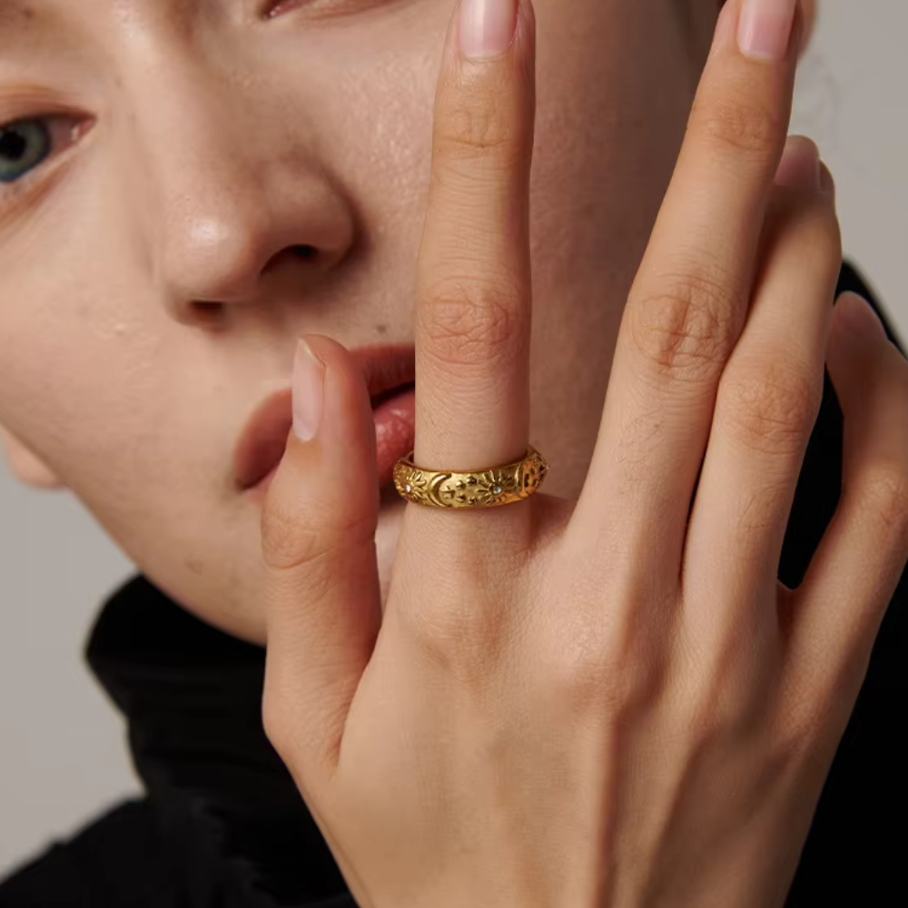 Bague Soleil Anneau Or