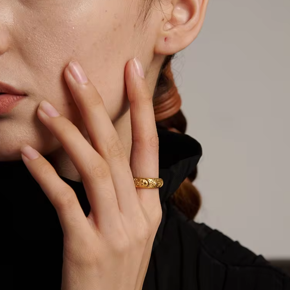 Bague Soleil Anneau Acier