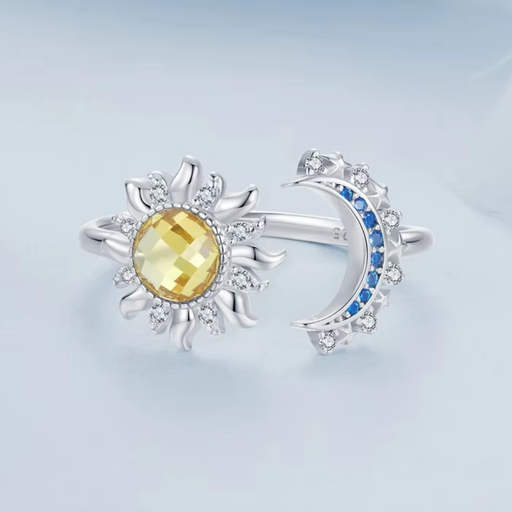 Bague Soleil et Lune Argent