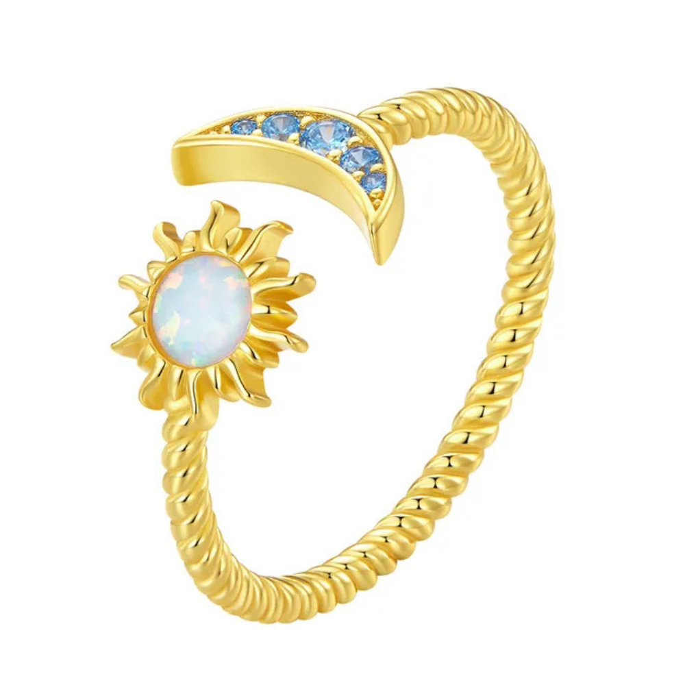 Bague Soleil et Lune Bleu