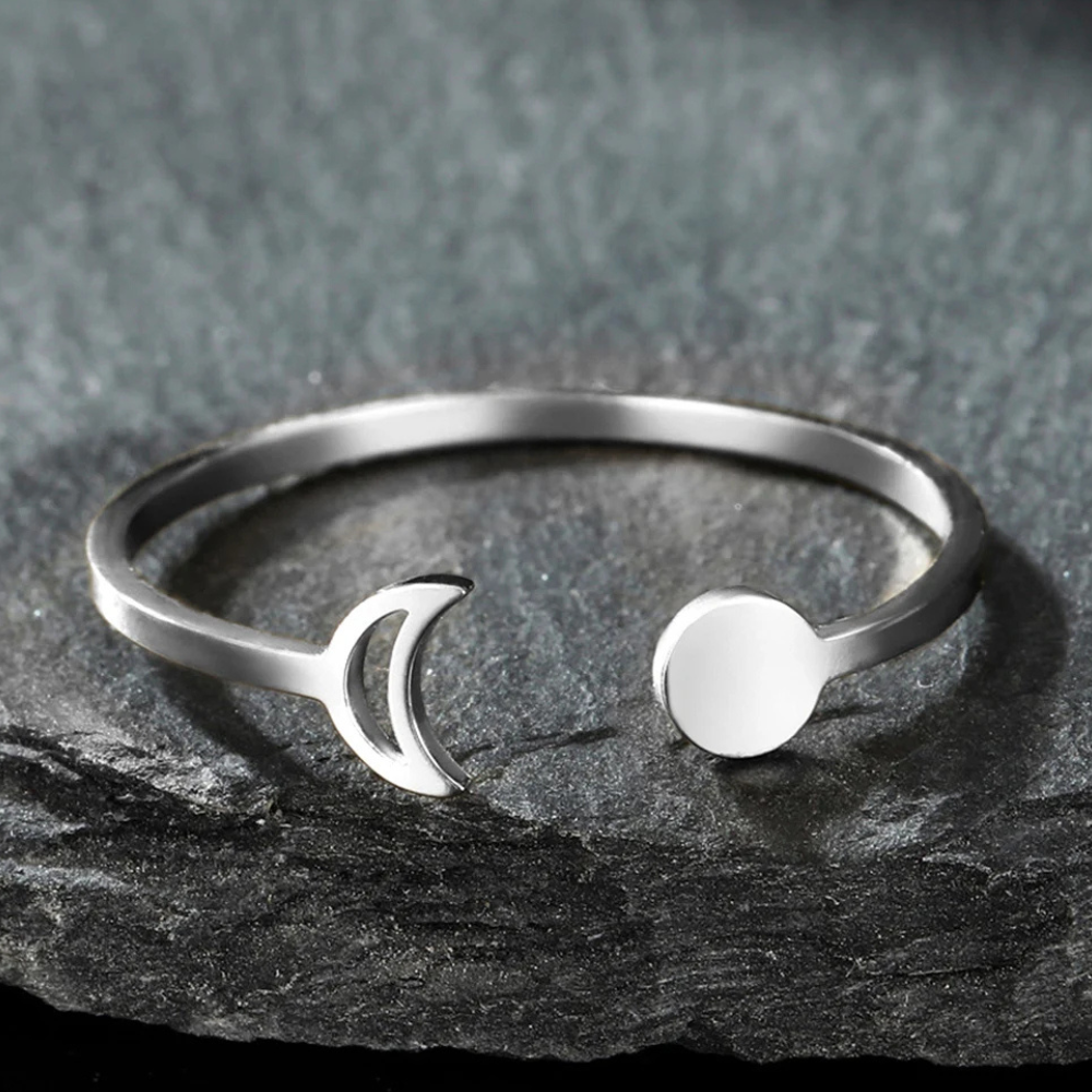 Bague Soleil et Lune Argent