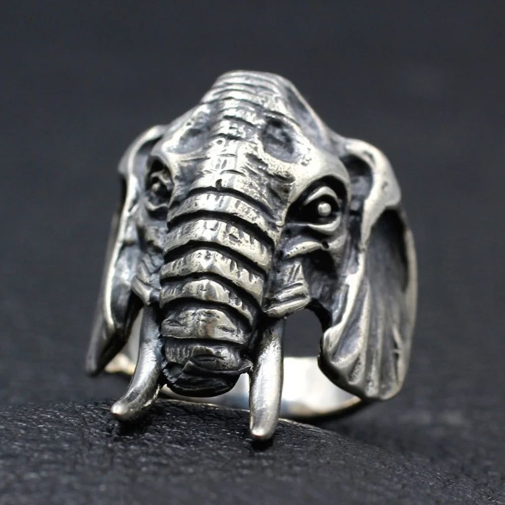 Bague Tête Éléphant Argent