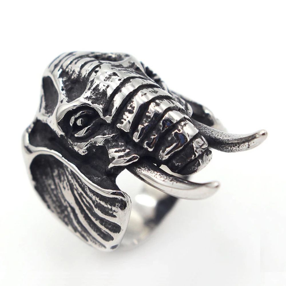 Bague Tête Éléphant Argent